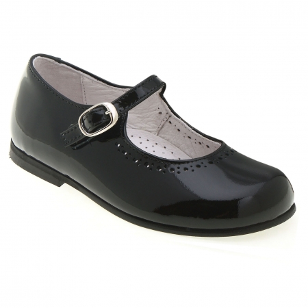 Girls Black Patent Shoes Leather Mary Jane Style