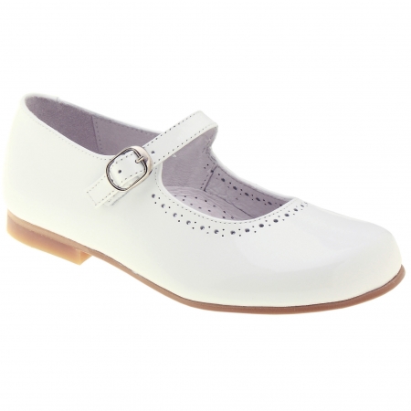 Mary Jane Style Girls White Patent Shoes