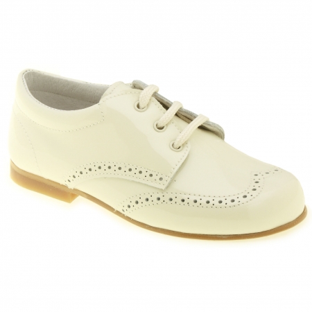 Boys Ivory Patent Shoes In Patent Leather