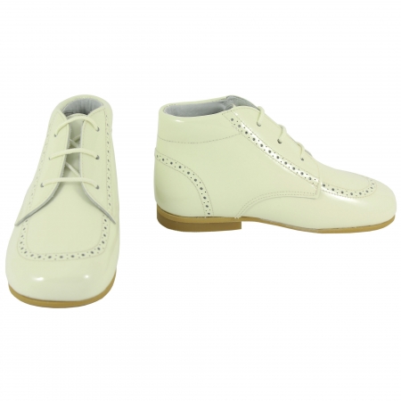 Boys Ivory Boots In Patent Leather #3