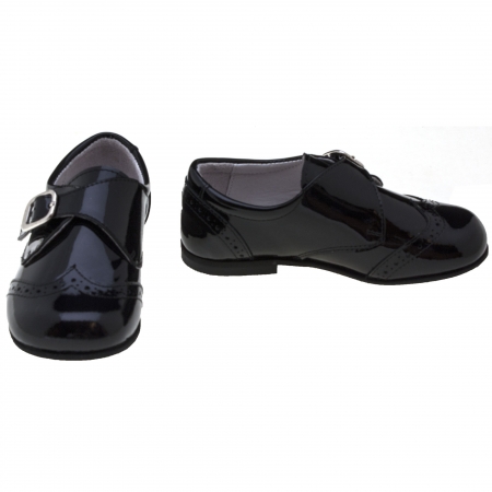 Boys Black Leather Patent Shoes #2
