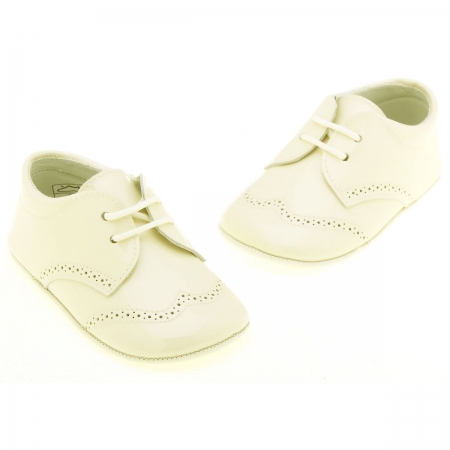 Baby Boys Ivory Patent  Leather Shoes